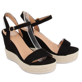 Sandali neri con zeppa JS-2952 Black nero 2