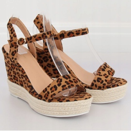 Sandali con zeppa leopardati JS-2952 Leopard marrone 2
