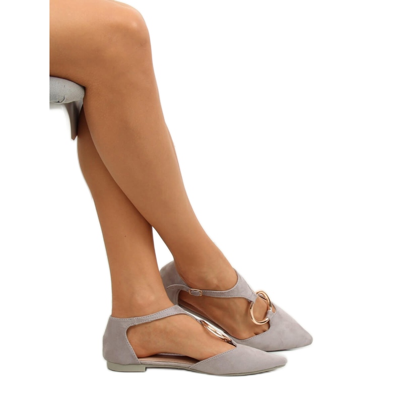 Ballerine aperte grigie JN7119 L. GRAY grigio 2