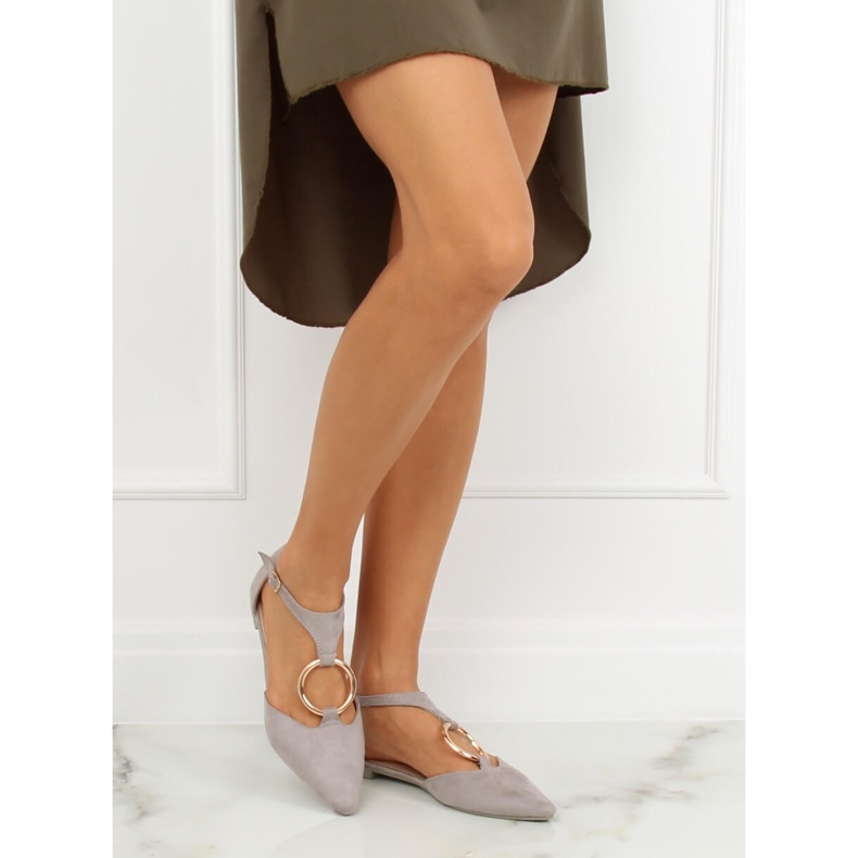 Ballerine aperte grigie JN7119 L. GRAY grigio 1