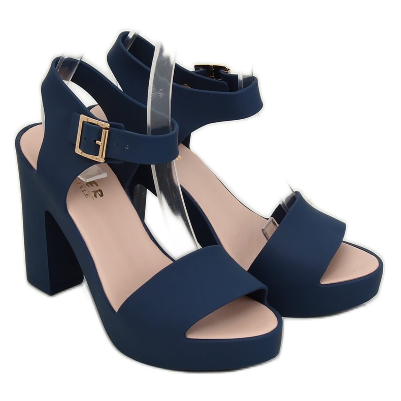 Sandali con tacco alto Meliski KM202 Blu navy 1
