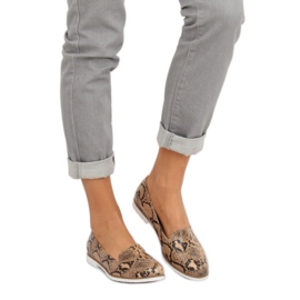 Mocassino lordsy pelle di serpente MM50188 Snake marrone 1