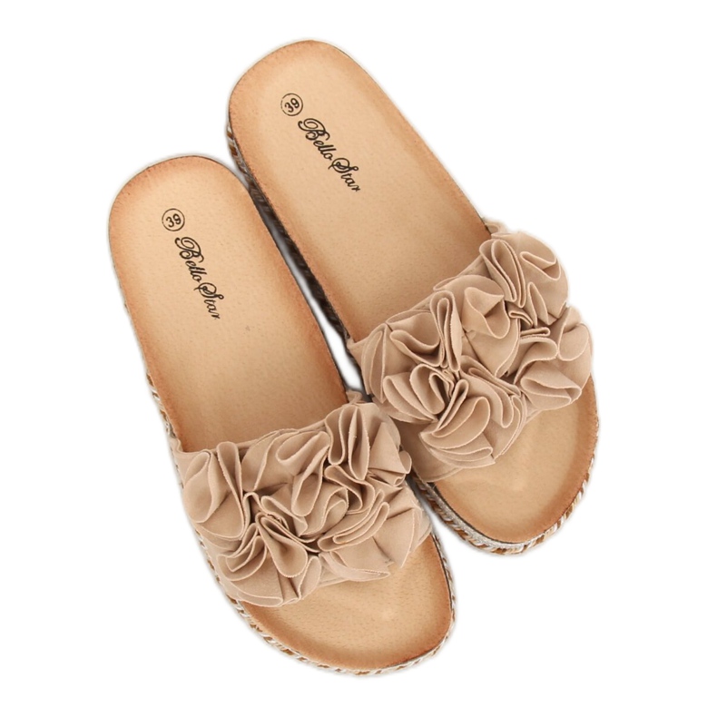 Pantofole da donna beige S61 Beige 2