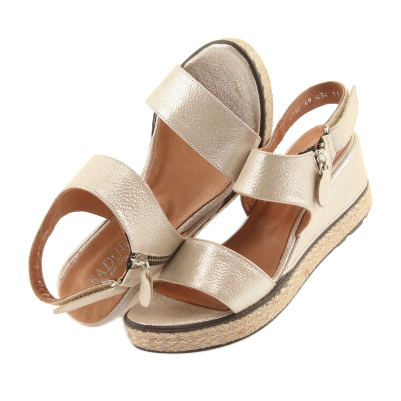 Sandali con zeppa Badura 4750 cappuccino dorato d'oro 5