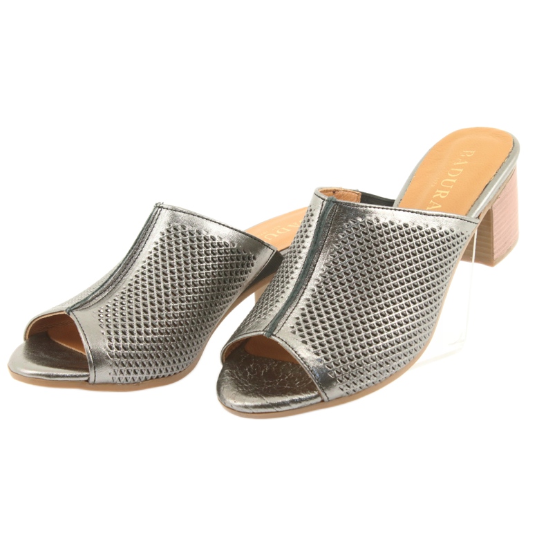 Badura Cappelli in pelle aperta da donna 5311 argento grigio 3