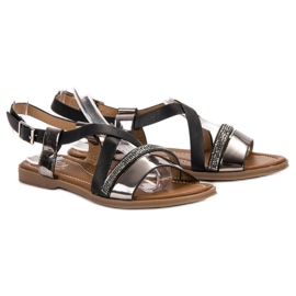 Small Swan Sandali Con Cristalli nero 1