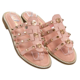 Renda Pantofole Con Strass rosa 1