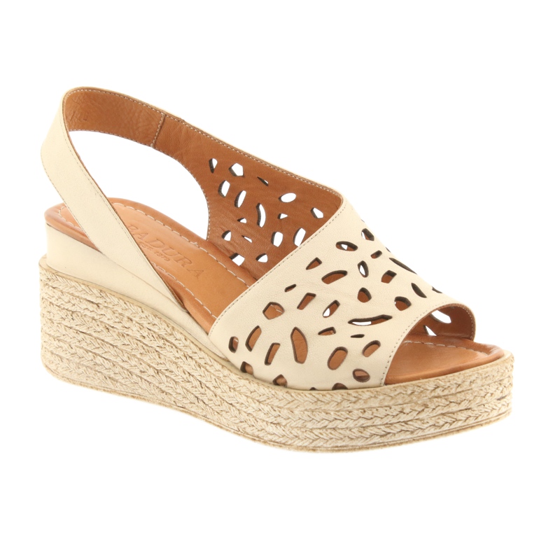 Sandali con zeppa Badura 4812 beige 1