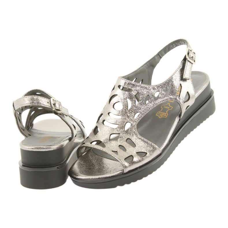 M.Daszyński Sandali Daszyski 1838 metallizzati grigio metallizzato 4