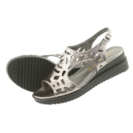 M.Daszyński Sandali Daszyski 1838 metallizzati grigio metallizzato 5