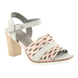 M.Daszyński Daszyński Sandals Openwork sul palo grigio/rosa del 1846 1