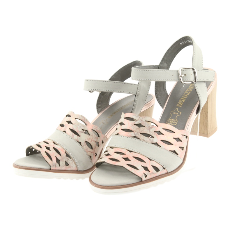 M.Daszyński Daszyński Sandals Openwork sul palo grigio/rosa del 1846 3