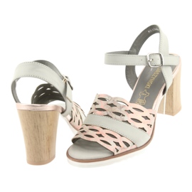M.Daszyński Daszyński Sandals Openwork sul palo grigio/rosa del 1846 4