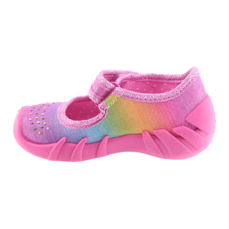 Pantofole per bambini Befado arcobaleno 109P183 rosa con zirconi 2