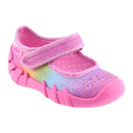 Pantofole per bambini Befado arcobaleno 109P183 rosa con zirconi 1