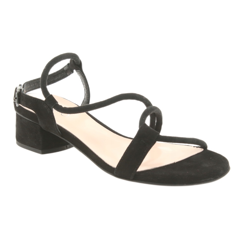 Edeo Sandali in pelle da donna 3386 neri nero 1