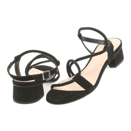 Edeo Sandali in pelle da donna 3386 neri nero 4