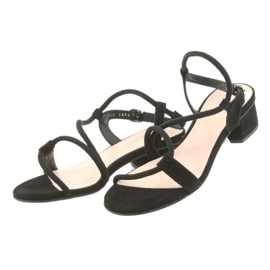 Edeo Sandali in pelle da donna 3386 neri nero 3