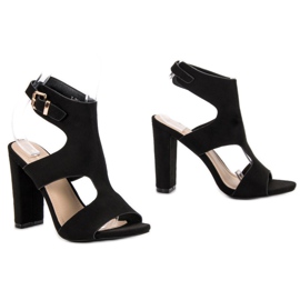 Ideal Shoes Sandali sexy con tacco alto nero 2
