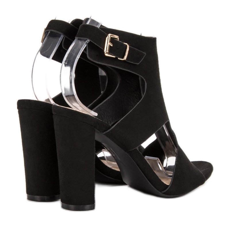 Ideal Shoes Sandali sexy con tacco alto nero 1