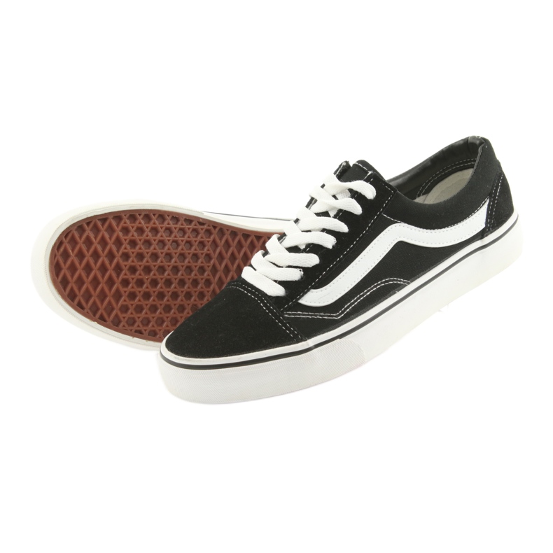 Old Skool Vans nere bianca nero 5