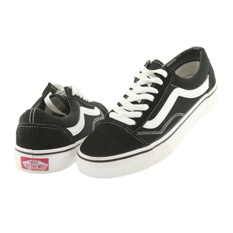 Old Skool Vans nere bianca nero 4
