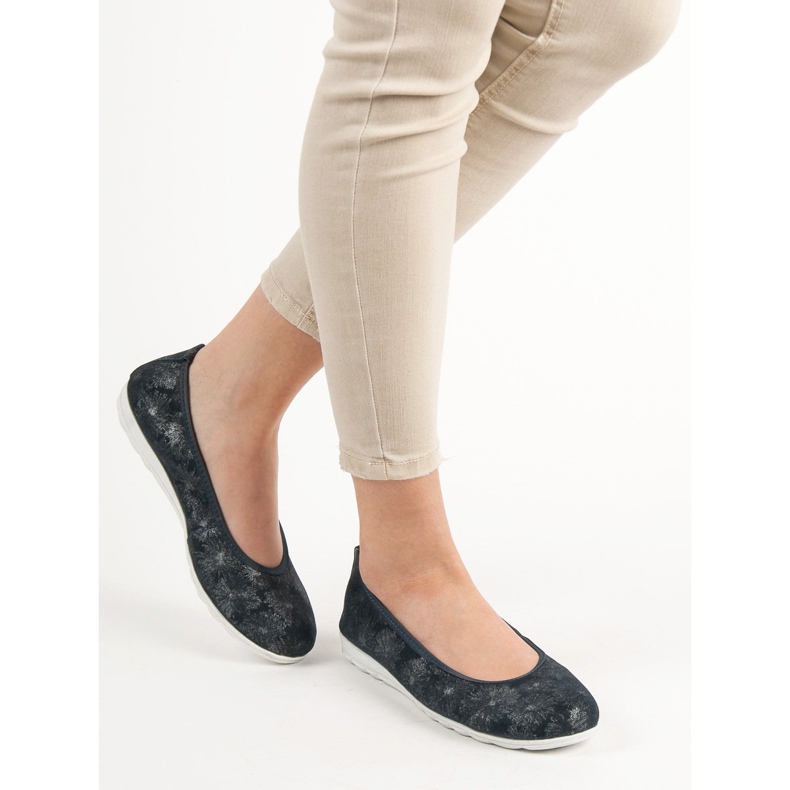 Filippo Ballerine in pelle blu 2