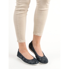 Filippo Ballerine in pelle blu 1