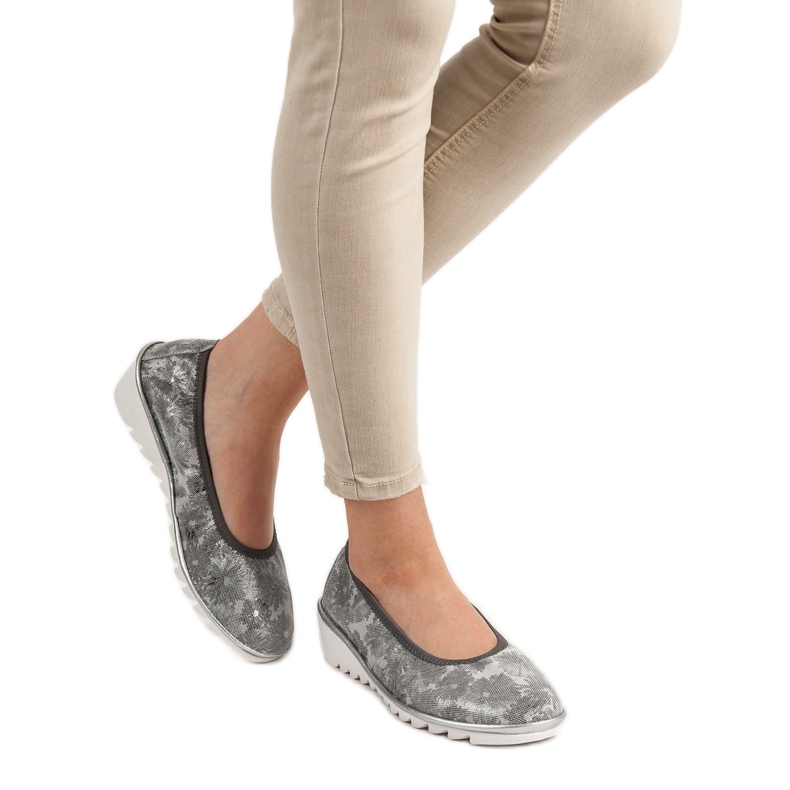 Filippo Ballerine in pelle grigio chiaro 1