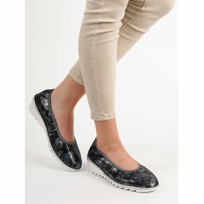 Filippo Ballerine in pelle blu navy 2