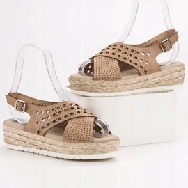 SHELOVET Sandali espadrillas marrone 1