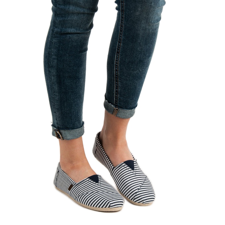 SHELOVET Scarpe da ginnastica leggere slip-on bianca blu 1
