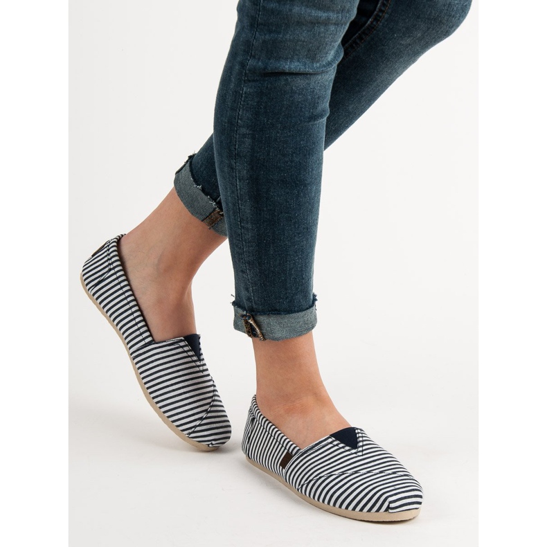 SHELOVET Scarpe da ginnastica leggere slip-on bianca blu 2