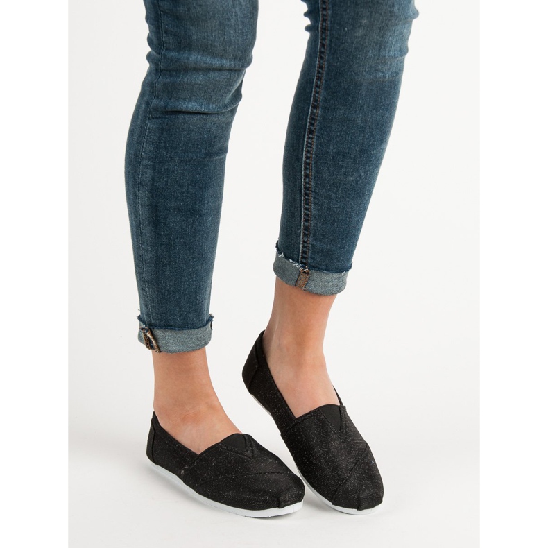 SHELOVET Sneakers Slip On Glitter nero 1