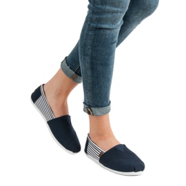 SHELOVET Scarpe da ginnastica leggere slip-on bianco blu navy 2