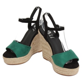 Espadrillas verdi su zeppe LL-190 Green verde 1