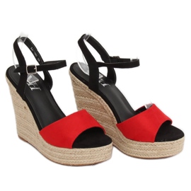 Espadrillas rosse su zeppe, rosse LL-190 Red rosso 1