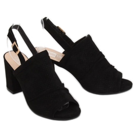 Sandali neri con tacco alto JM5840N Negro nero 2