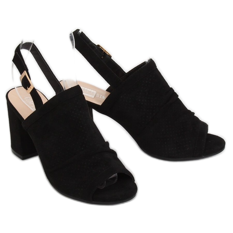 Sandali neri con tacco alto JM5840N Negro nero 2