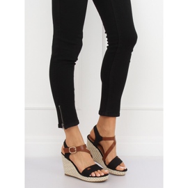 Nero BL-360 Sandali con zeppa neri 2