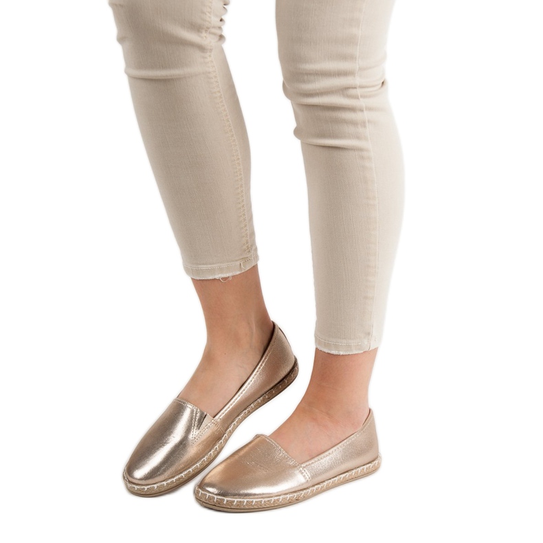 New Tlck Espadrillas dorate d'oro 1