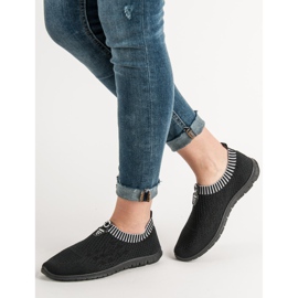 Renda Scarpe Slip-On da donna nero 1
