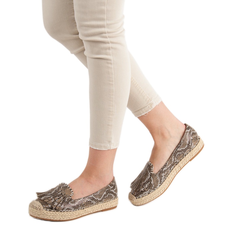 Espadrillas VICES con stampa serpente marrone multicolore 1