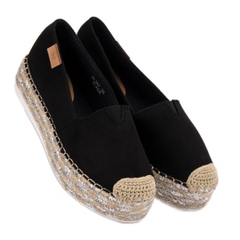 Forever Folie Espadrillas nere sulla piattaforma nero 1