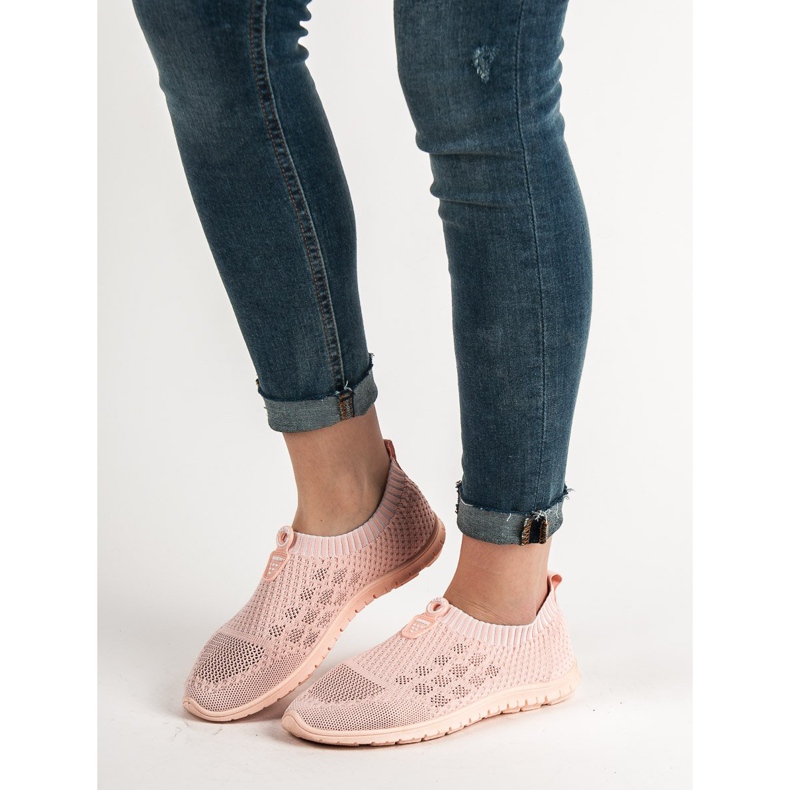 Renda Scarpe Slip-On da donna rosa 2