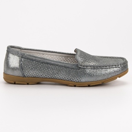 Mocassini VINCEZA in pelle grigio 2