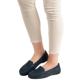 Mocassini VINCEZA in pelle blu navy 2