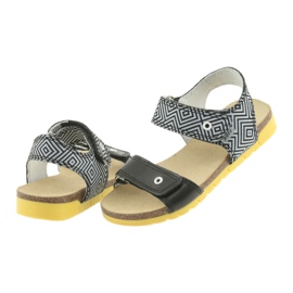 Bartek Sandali in pelle femminile 56183 nero con motivo 4