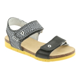 Bartek Sandali in pelle femminile 56183 nero con motivo 1