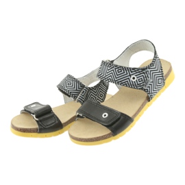 Bartek Sandali in pelle femminile 56183 nero con motivo 3